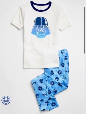 Star Wars Kids White & Blue Darth Vader Organic Cotton Pajama Set